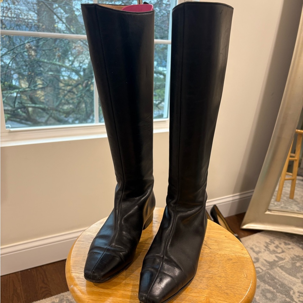 Manolo Blahnik Black Knee-high Boots